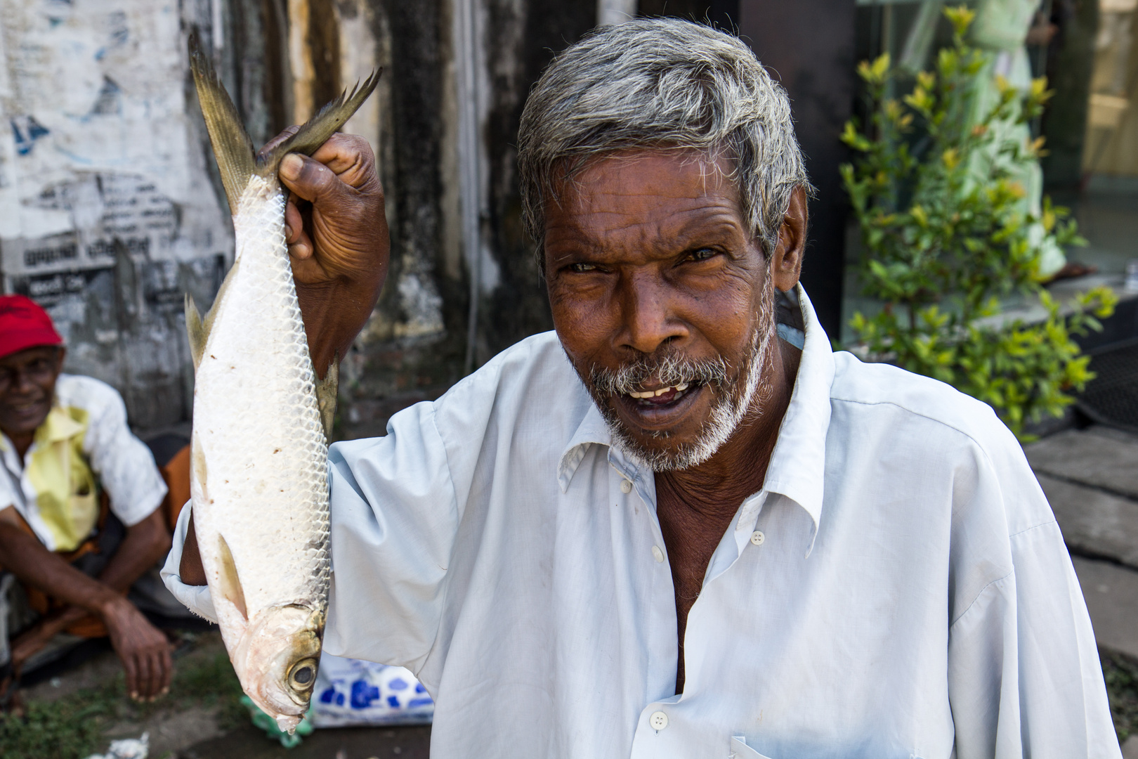 Fischverkäufer inAluthgama / Sri Lanka