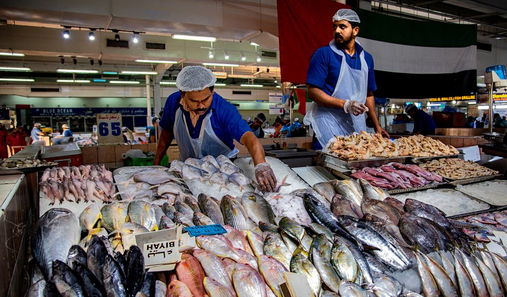 Fischverkäufer vorwiegend aus Indien