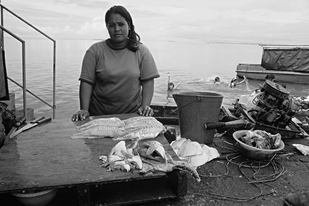 Fischverkäuferin am Malecon - Monochrome