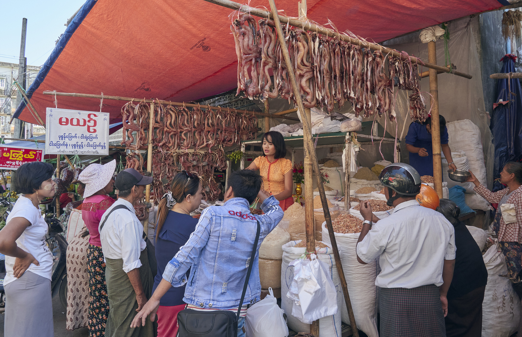 Fischverkäuferin in Bago