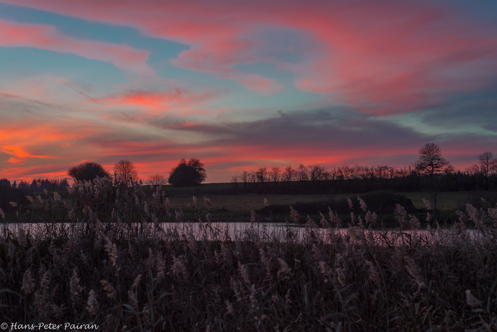 Fischweiher im Abendrot 