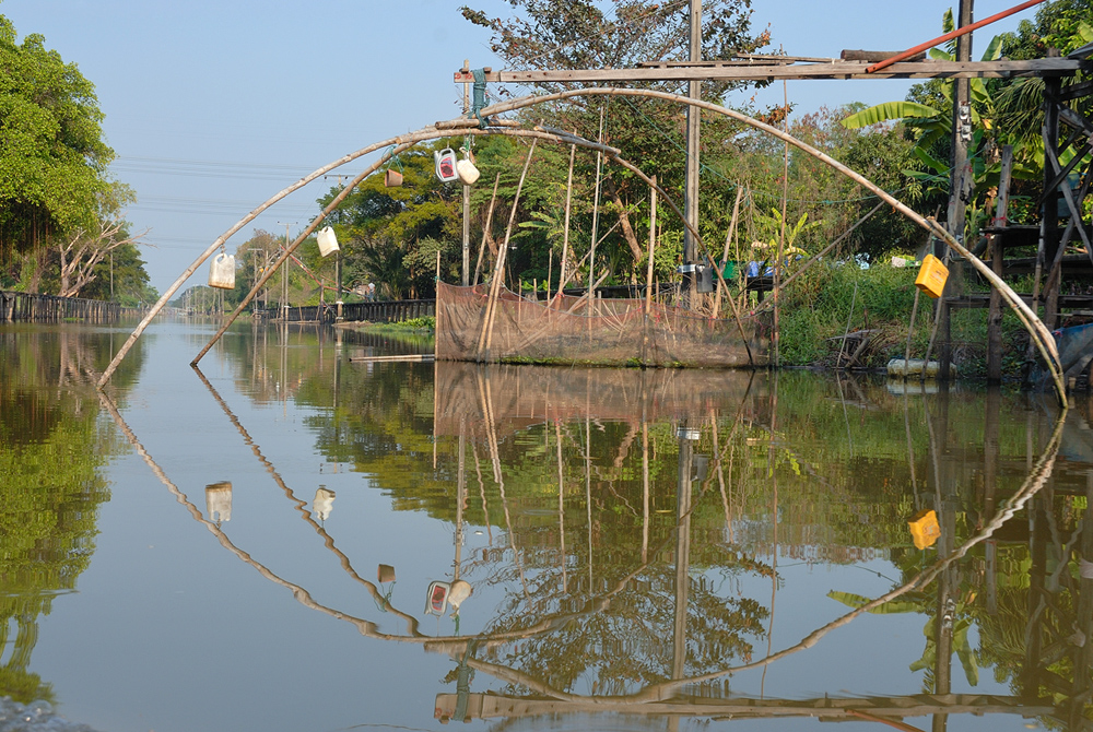 Fisher net at the Klong Saen Saeb nearby Nong Chok