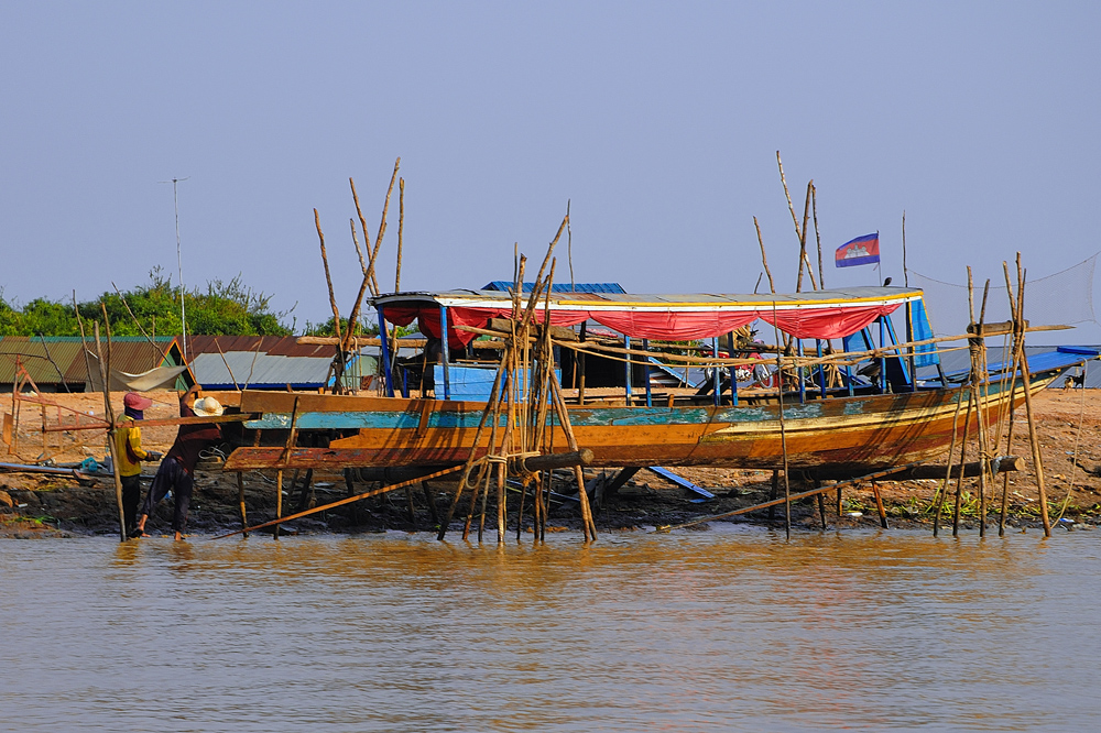 Fisher vessel at the simple wharf