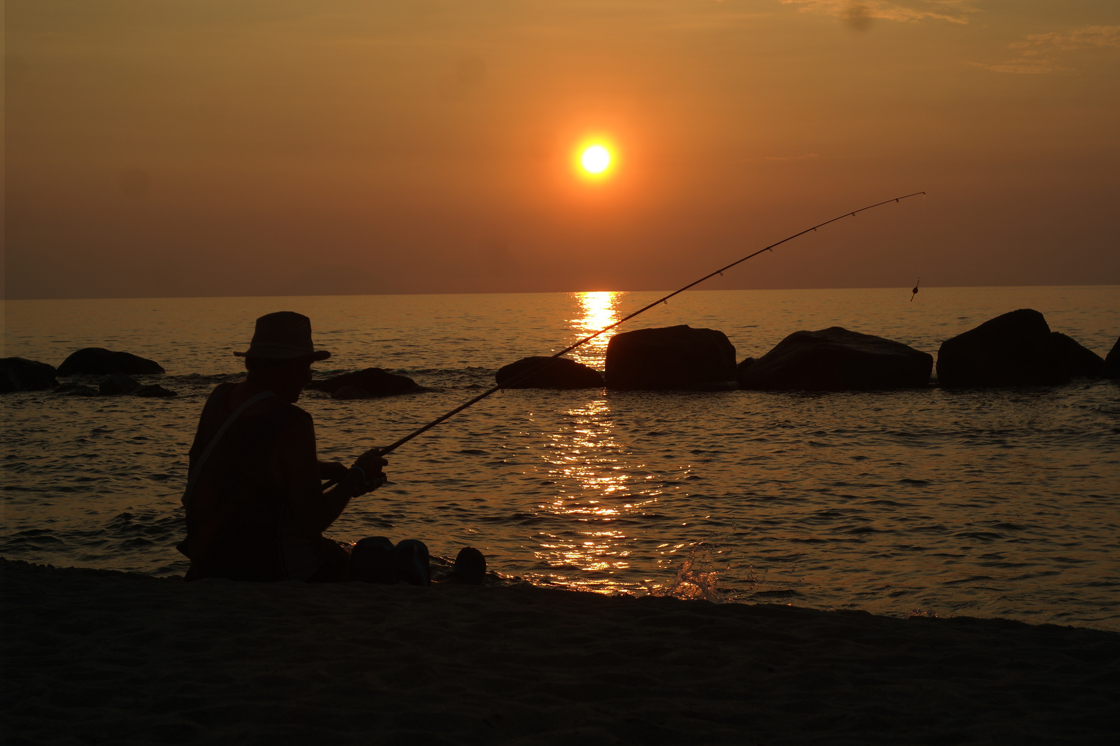 Fisherman Foto & Bild | italien, beach, sunset Bilder auf fotocommunity
