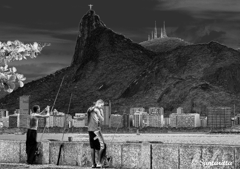 Fisherman at Botafogo`s Cove