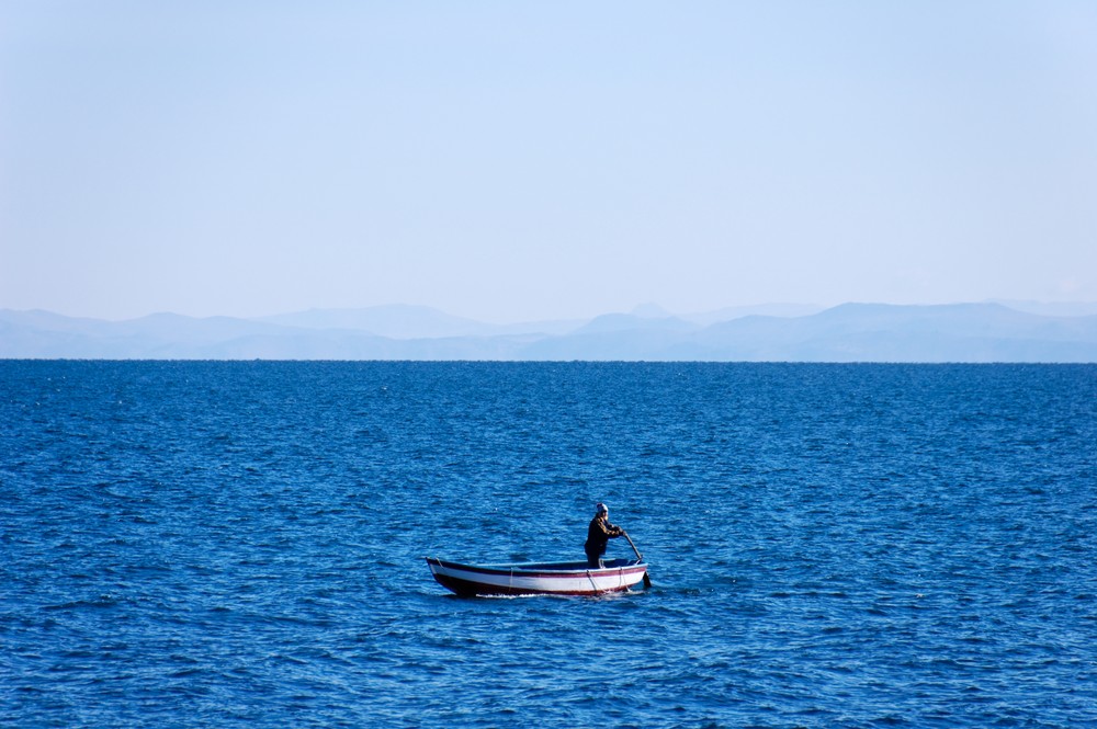 Fisherman at sea