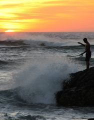 fisherman at sunset