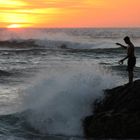 fisherman at sunset