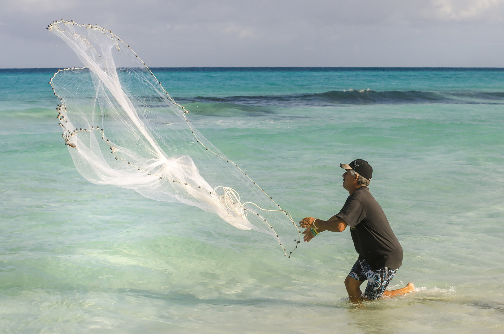 Fisherman at Varadero beach, Cuba