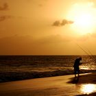 Fisherman in sunset