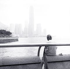 Fisherman near convention center - hong kong