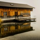 Fisherman's hut in the fog (Lake Altausseer See)