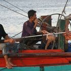 Fishermen and family