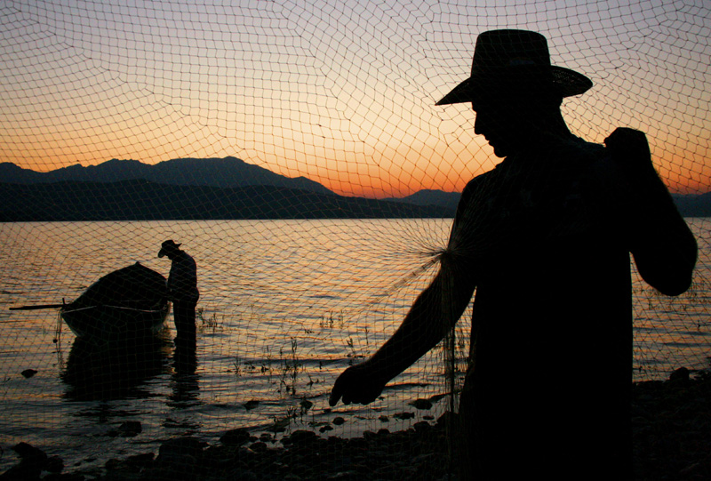 fishermen in Lake Beysehir