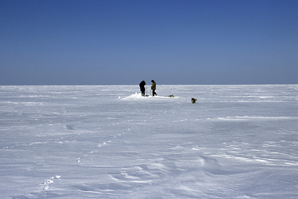 Fishermen in the Baykal Lake ( Siberia )