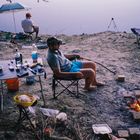 fishermen on the bank of the Danube