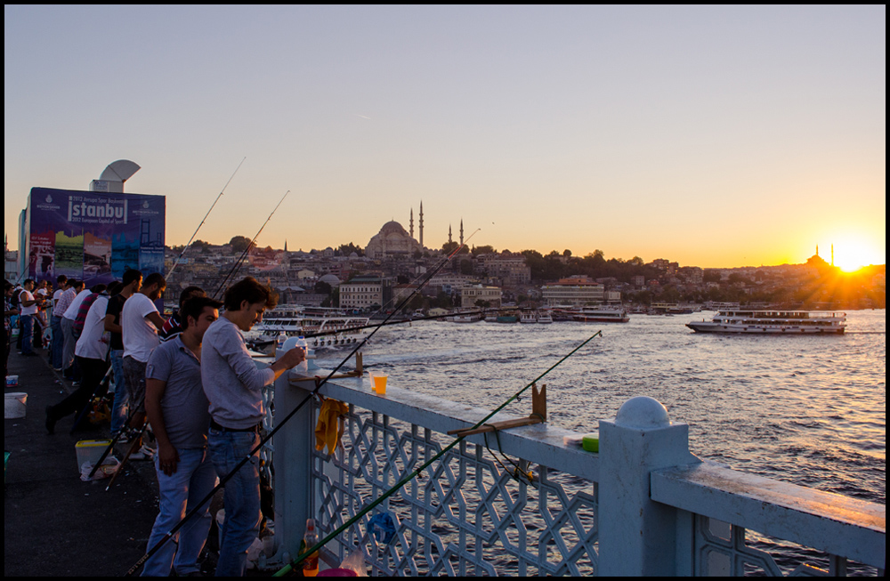 Fishers at Galata Bridge