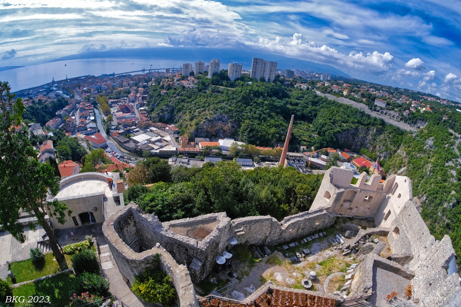 Fisheye Blick auf Rijeka 