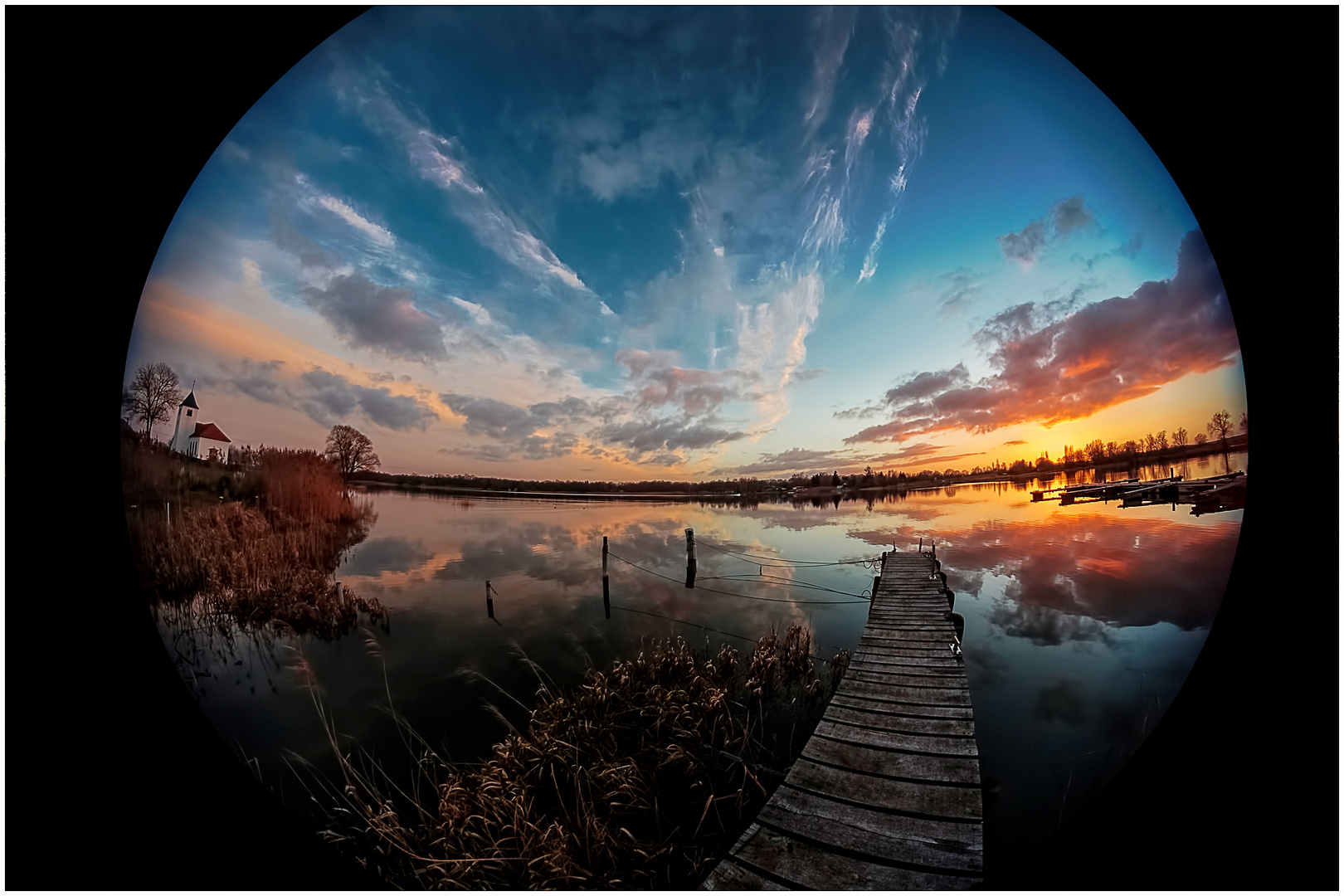 Fisheye - Sonnenuntergang am See