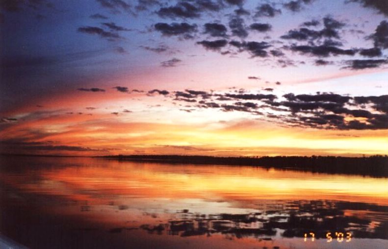 Fishing and sunset