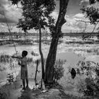 Fishing at Neak Pean