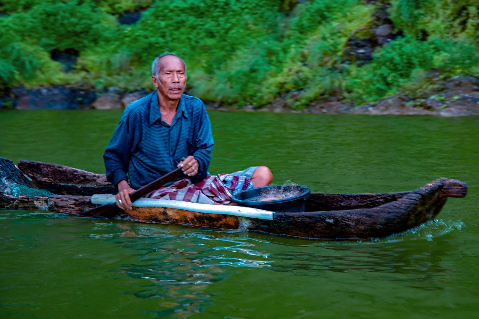 Fishing at the Danau Batur