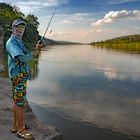 Fishing at the Mekong riverbank