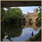 fishing below the bridge at hereford