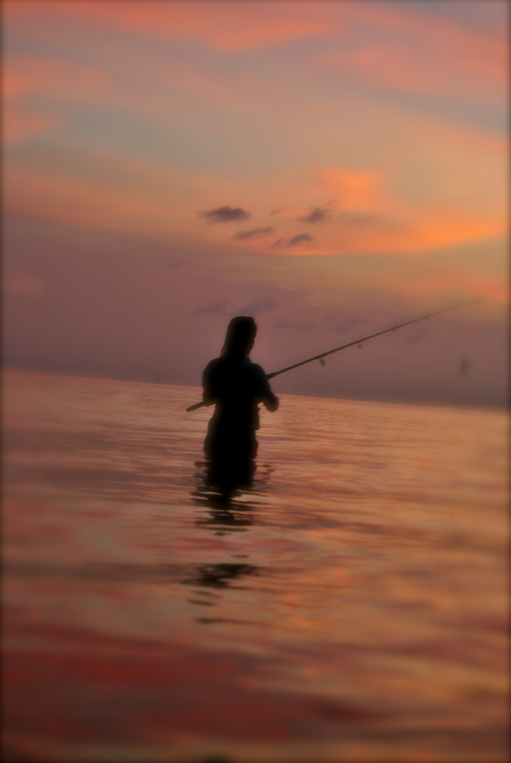 fishing between moon & sun