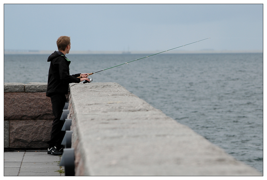 Fishing between the rain showers