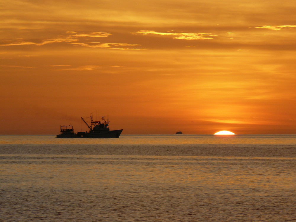 fishing boat in the Caribbean twilight, Venezuela