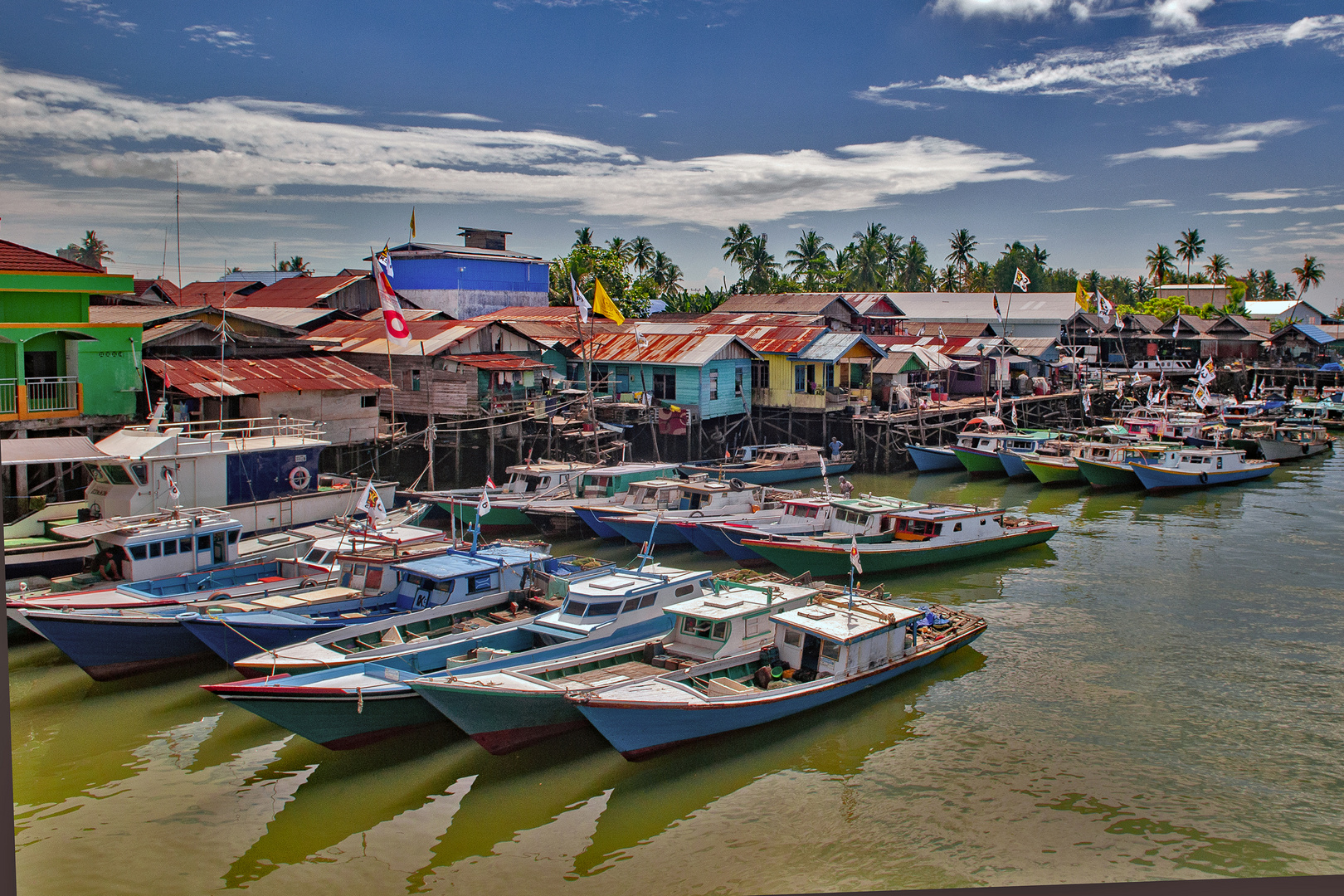 Fishing boats at Muara Sungai Manggar,