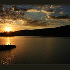 Fishing in sunset