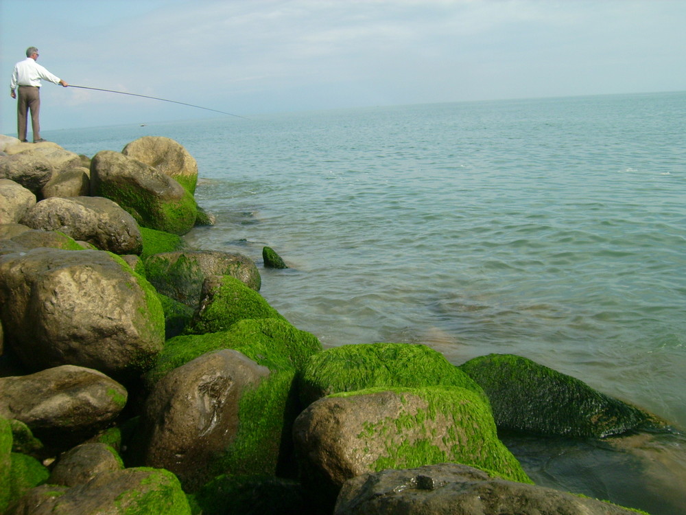 fishing in the beach of Caspion Sea