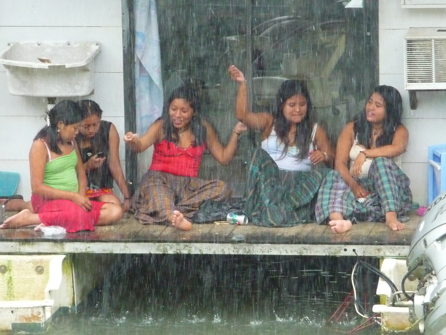 Fishing in the rain