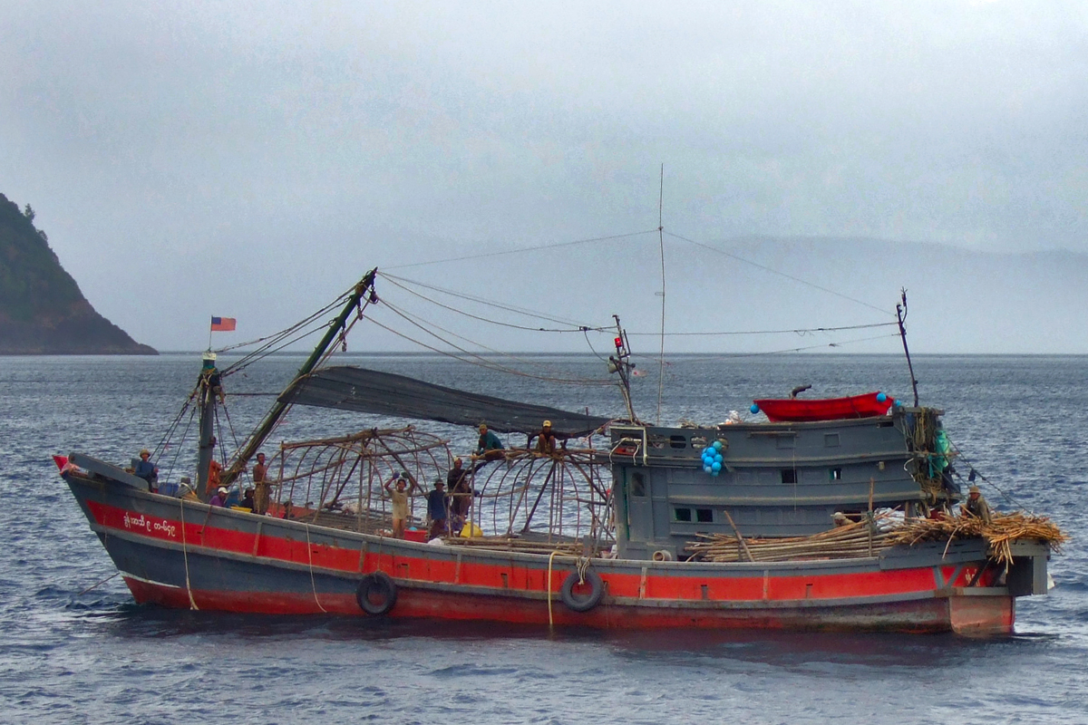 Fishing trailer in Burmese waters