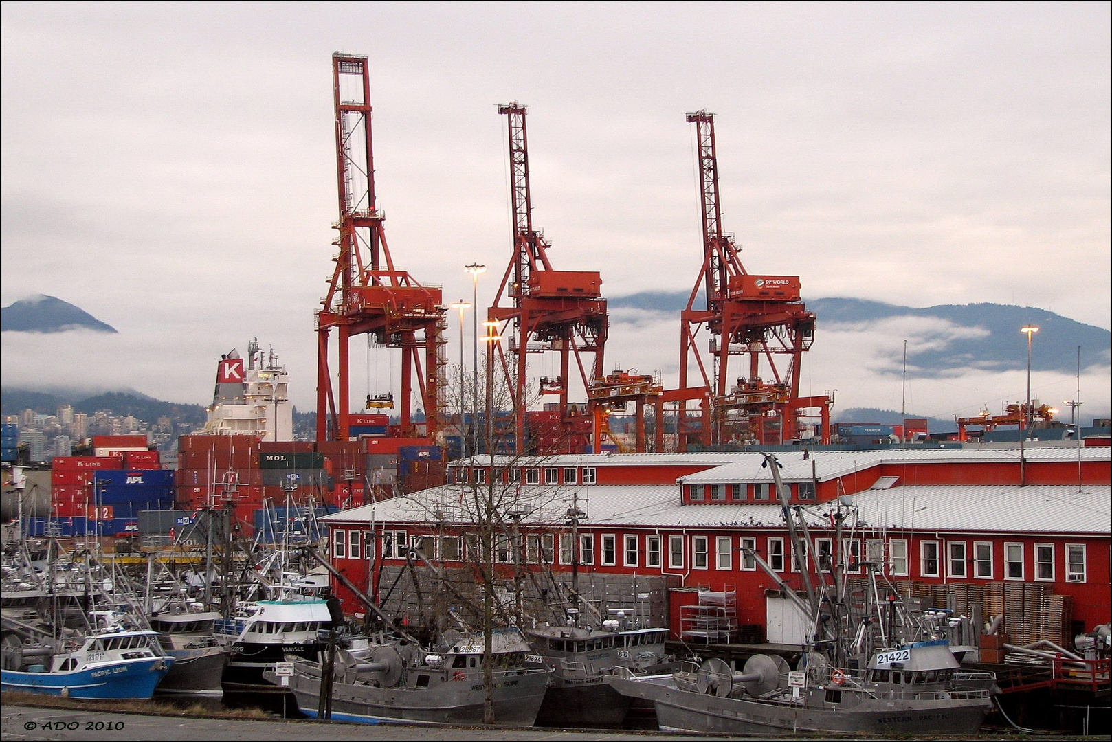 Fishing Trawlers in Vancouver's Container Harbour