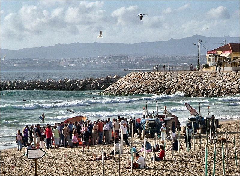 Fishing work Costa de Caparica Portugal