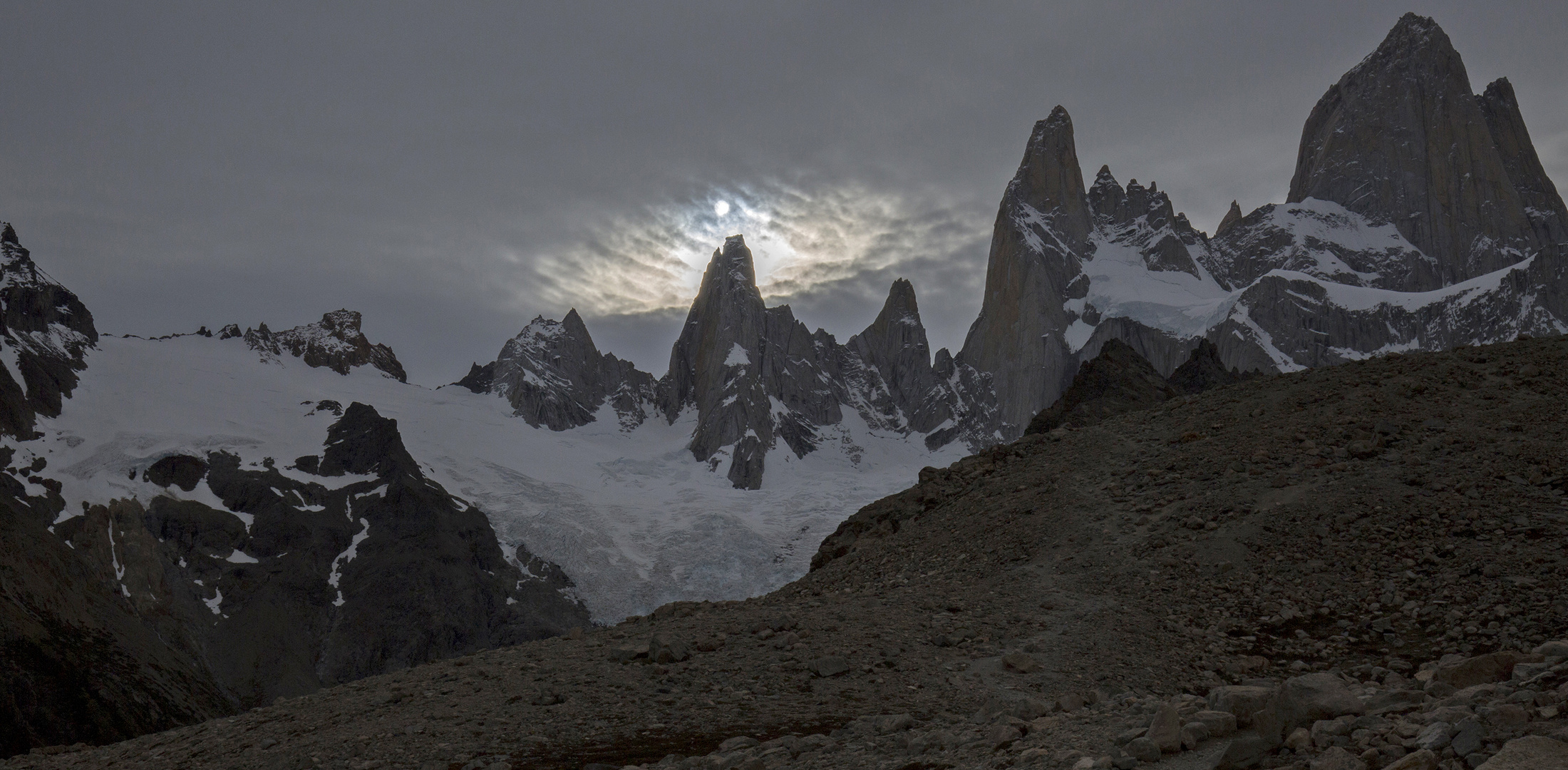 Fitz Roy with moon