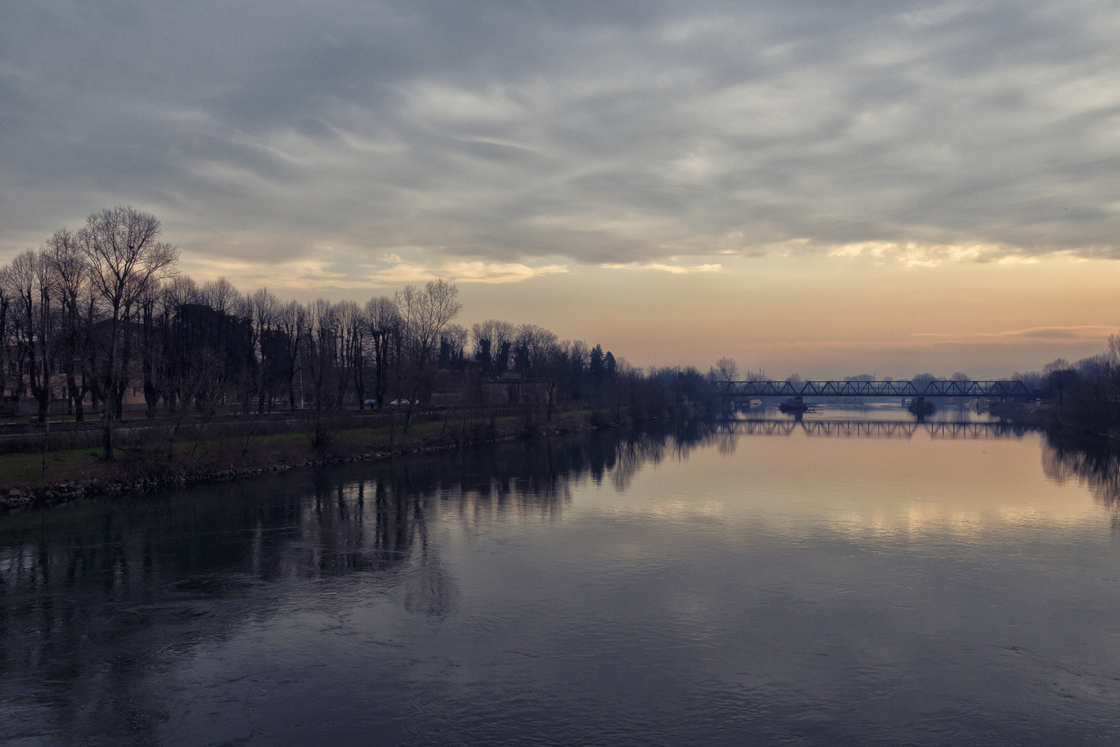 Fiume Adda al crepuscolo