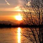 Fiume Po - Spessa (Pavia) al tramonto