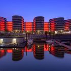 five boats in red