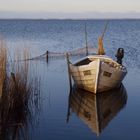 Fjordfischerboot im Abendlicht