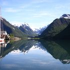 Fjærland Fjord am frühen Morgen