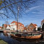 Flachboot im Hauptkanal von Papenburg