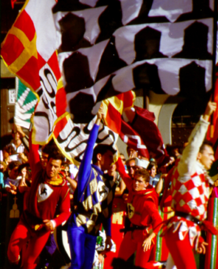 Flags in the wind