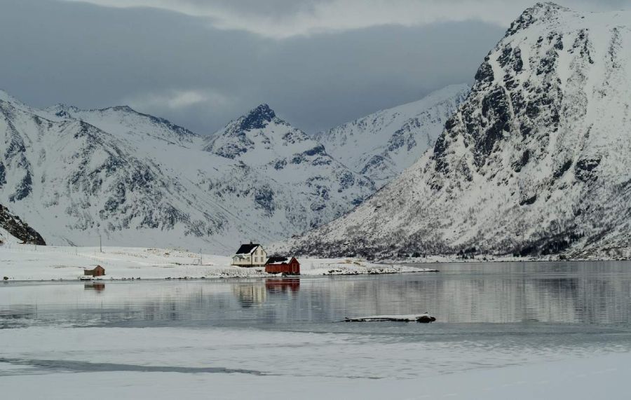 Flakstadøy im Winter