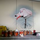 Flamingo in Arbeit