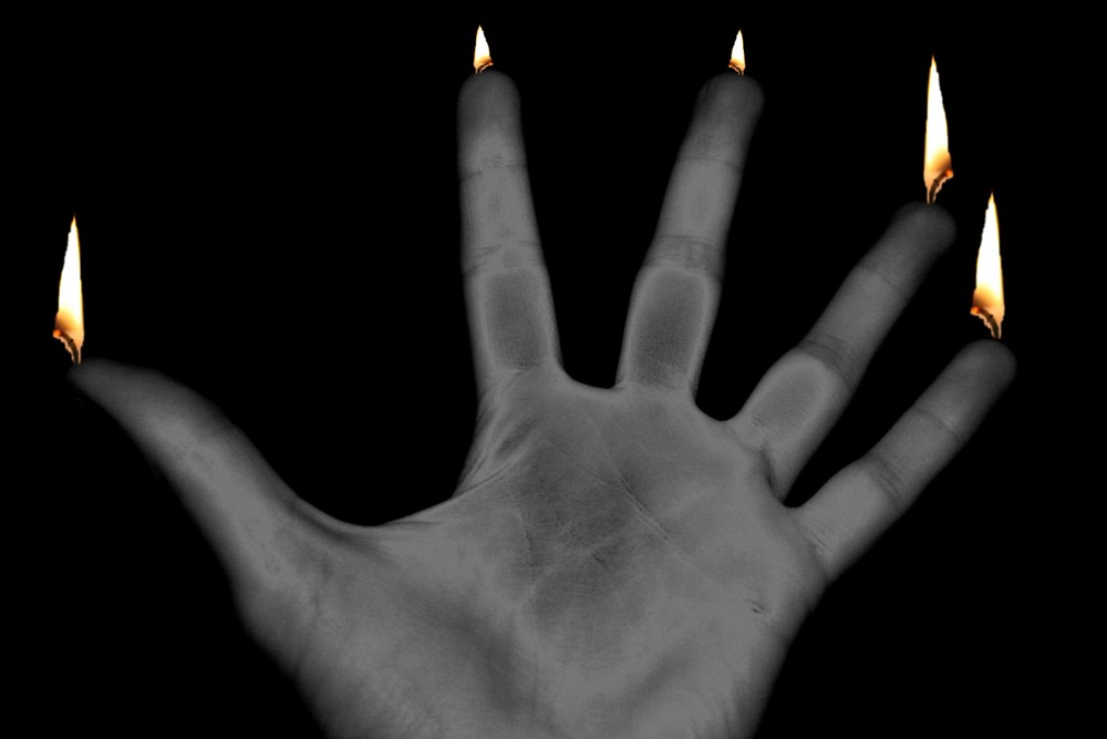 Flammen-Infrarot-Hand