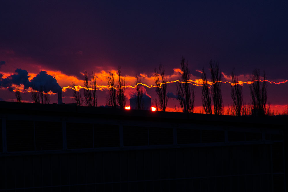 Flammender Sonnenuntergang